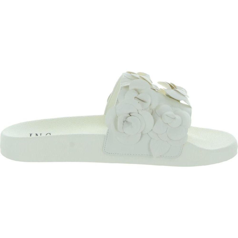 INC Womens Peymin White Slip On Textured Applique Pool Slides Shoes NWT - Picture 3 of 3